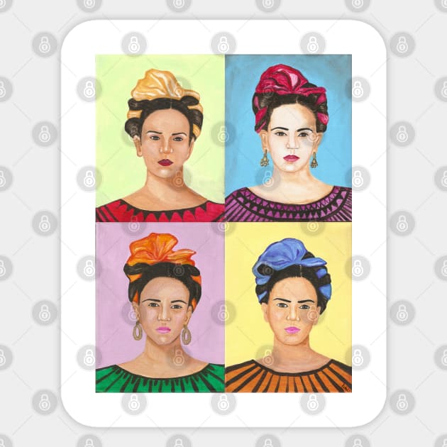 Frida Kahlo Inspired Pop Art Painting Sticker by kuallidesigns